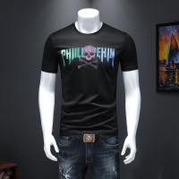 【COMEACROSS】2020新款春夏高品质双丝光棉骷髅头男士短袖T恤