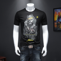 【COMEACROSS】2020新款春夏高品质棉印花烫钻男士短袖T