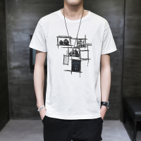 【秀衣记】男士短袖T恤衣服潮流帅气纯棉白色半袖男装2020新款夏季宽松体恤
