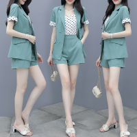 【COMEACROSS】网红西装两件套套装女韩版2020夏季新款时尚减龄小个子三件套