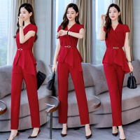 【COMEACROSS】2020年夏季女装新款套装气质女人三件套配腰带