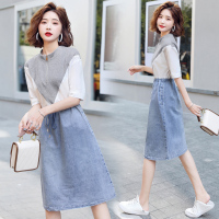 【外滩之韵】8219夏季2020新款连衣裙轻熟风拼接连衣裙气质洋气女神范衣服