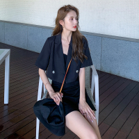 【HY&CO】赫本风职业西装套装气质女神范衣服御姐轻熟风吊带裙两件套洋气夏