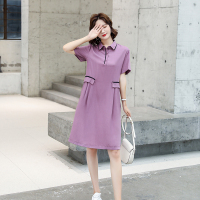 【外滩之韵】主推紫色衬衫领大码宽松连衣裙天丝舒适裙子夏天