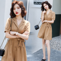 【外滩之韵】连体裤女套装韩版夏季新款名媛女神范气质职业小香风连衣阔腿短裤