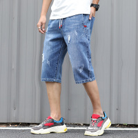 【HY&CO】宽松休闲直筒牛仔短裤男五分男士牛仔七分中裤