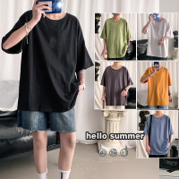 【HY&CO】2020夏季纯棉短袖圆领宽松纯侣T恤大码