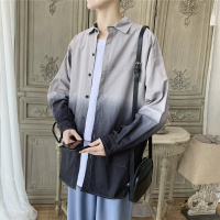 【HY&CO】男衬衫宽松版渐变色吊染衬衣