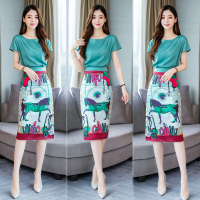 【铂瑟】套装/套裙时尚潮流舒适修身2020年夏季短袖圆领优雅