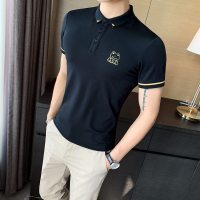 【铂瑟】夏季型男修身短袖POLO衫胸口刺绣青年休闲翻领潮流T恤