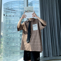 【秀衣记】经典格子短袖衬衫款式阔版显白