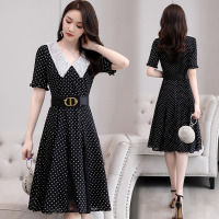 【COMEACROSS】潮流舒适时尚连衣裙短袖2020年夏季中长款休闲气质