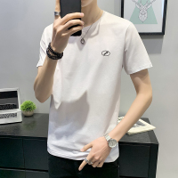 【COMEACROSS】2020夏装纯棉T恤男短袖圆领绣花短袖男士