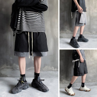 【外滩之韵】短裤男夏季五分中裤子假两件宽松潮流大裤衩拼接休闲裤男