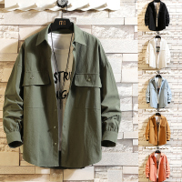 【秀衣记】20春季长袖纯侣工装衬衣外套上衣潮男大码白墙风