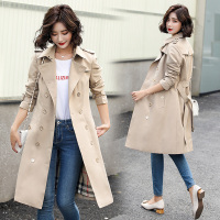 【HY&CO】2020秋季风衣通勤双排扣长袖中长款时尚气质