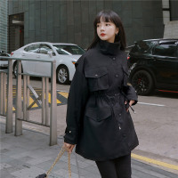 【秀衣记】黑色工f风短款外套女2020秋季韩版宽松百搭复古港味小个子上衣