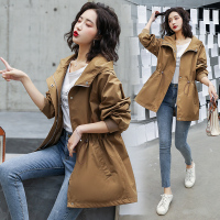 【秀衣记】2020秋季新款女装风衣外套时尚休闲显瘦百搭气质小个子收腰连帽纯