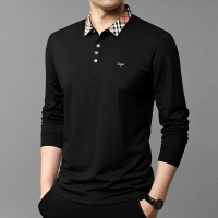【COMEACROSS】2020-1秋冬长袖新款男士翻领领T恤贴身舒适