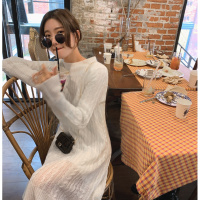 【秀衣记】2020长款过膝仙女毛衣裙子内搭配大衣的打底长裙针织连衣裙秋冬季