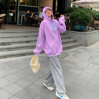 【秀衣记】图款套装连帽开衫卫衣女卫裤裤