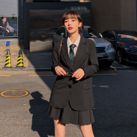 【秀衣记】2020韩版宽松黑色英伦风西服