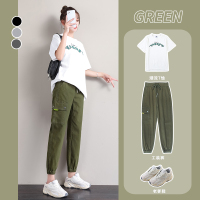 【秀衣记】休闲女显瘦高腰宽松束脚工装牛仔裤