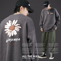 【秀衣记】日系2020秋冬新款羊驼绒毛衣男ins雏菊印花针织衫