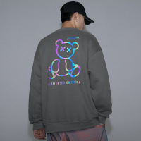 【秀衣记】日系主推2020秋新款潮卫衣男套头反光炫彩印花上衣