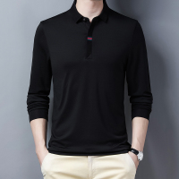 【COMEACROSS】长袖翻领Polo衫T恤商务休闲气质男秋季修身体恤