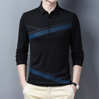 【COMEACROSS】长袖翻领Polo衫T恤商务休闲气质男秋季修身体恤