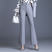 【铂瑟】职业OL微喇裤女秋季新款高腰西装喇叭裤女长裤