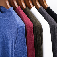 【铂瑟】冬季男士圆领毛衣雪尼尔针织衫打底衫男装保暖
