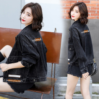 【秀衣记】2020年秋季时尚潮流百搭个性牛仔外套女