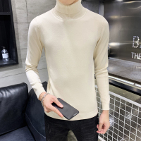 【秀衣记】风高领套头毛衣纯色特修身薄款百搭