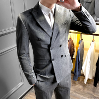【COMEACROSS】秋冬季时尚潮流青年西服套装男商务英伦风小西装