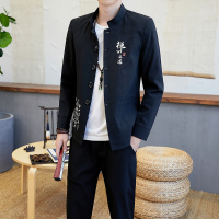 【COMEACROSS】2020秋季唐装中山装男士修身礼服风套装民服男装
