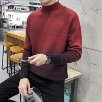 【COMEACROSS】2019秋冬半高领毛衣渐变色男韩版修身毛衣