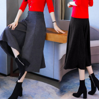 【COMEACROSS】秋装新款毛呢裙裤女七分裤高腰显瘦提臀裤子2020新款百搭潮