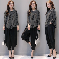 【铂瑟】2020年秋季套装套裙套头长袖时尚气质纯色小脚裤九分裤