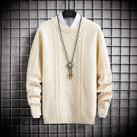 【秀衣记】秋亮色毛线衣青年修身休闲潮纯色针织衫男条纹毛衣外套