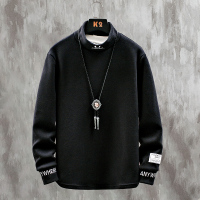 【秀衣记】半高领双面绒长袖卫衣男士秋冬款打底刺绣男装保暖内衣