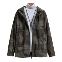 【秀衣记】长期款高端大码迷彩外套港仔休闲军旅风衣男