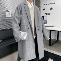 【秀衣记】DSB239-F时尚长款呢料风衣男风衣