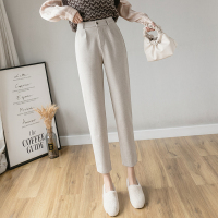 【HY&CO】毛呢裤女2020秋冬新款直筒九分裤烟管裤韩版哈伦休闲裤子