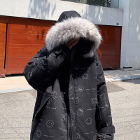 【HY&CO】港风网红ins潮牌连帽发光毛领笑脸棉衣外套男