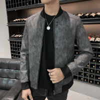 【铂瑟】2020秋装新款潮男个性棒球领夹克外套小羊皮皮衣