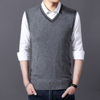【铂瑟】2020秋冬羊毛男士V领背心纯色无袖休闲潮流毛衣马甲