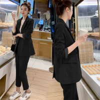 【铂瑟】套装女2020新款秋装韩版休闲职业显瘦小西装两件套