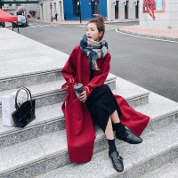 【COMEACROSS】不起球气质大红夹棉毛呢